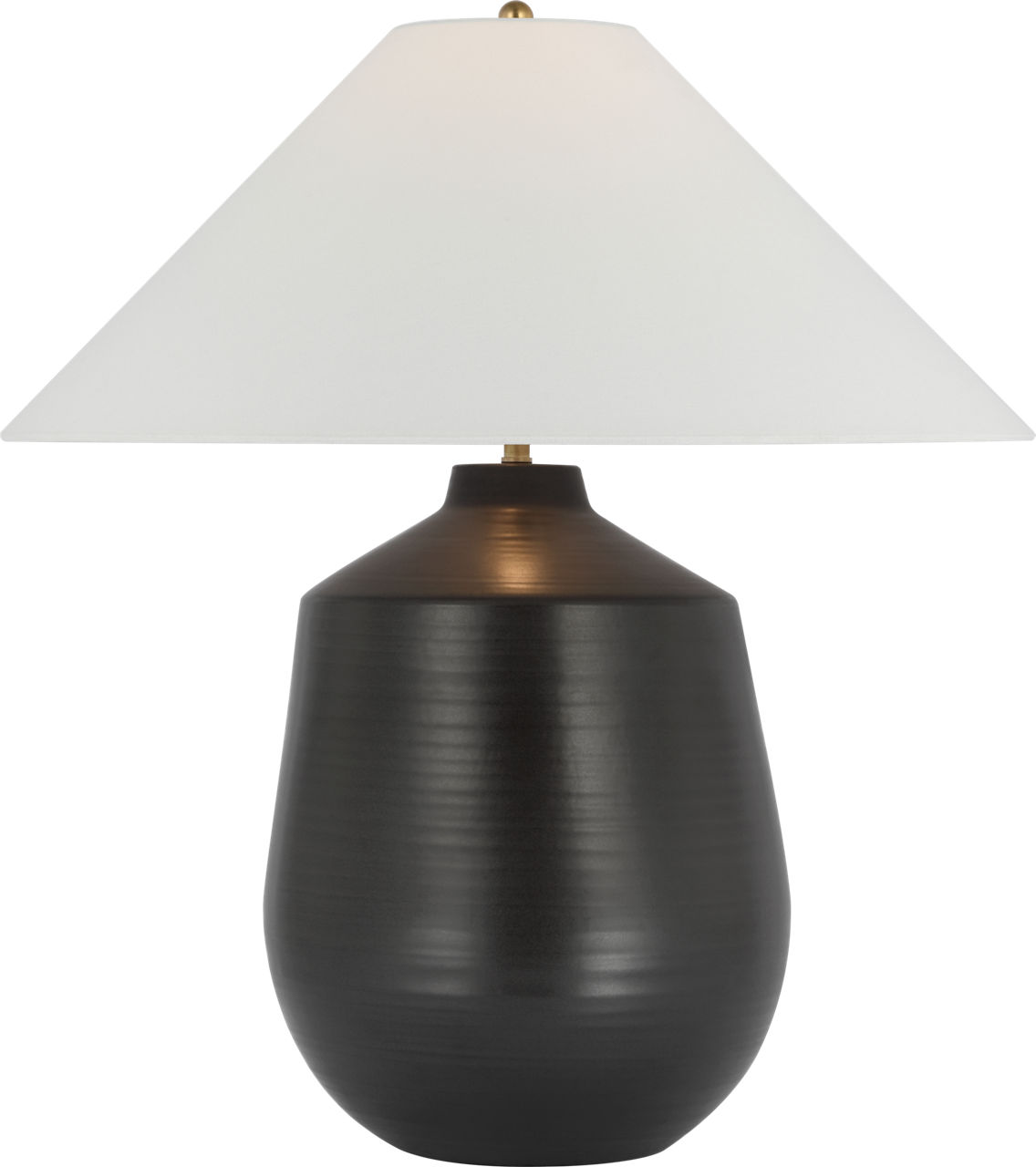 Lillis Large Table Lamp in Matte Black with Linen Shade