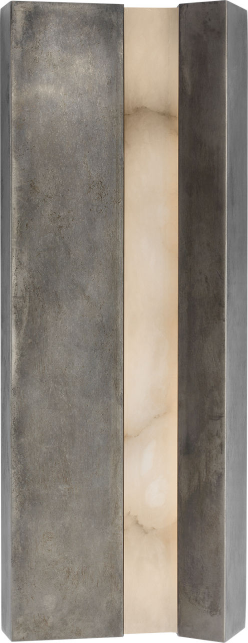 Austera 20" Sconce in Mottled Pewter with Alabaster