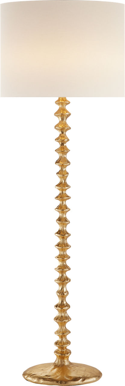 Lilian Floor Lamp in Gild with Linen Shade