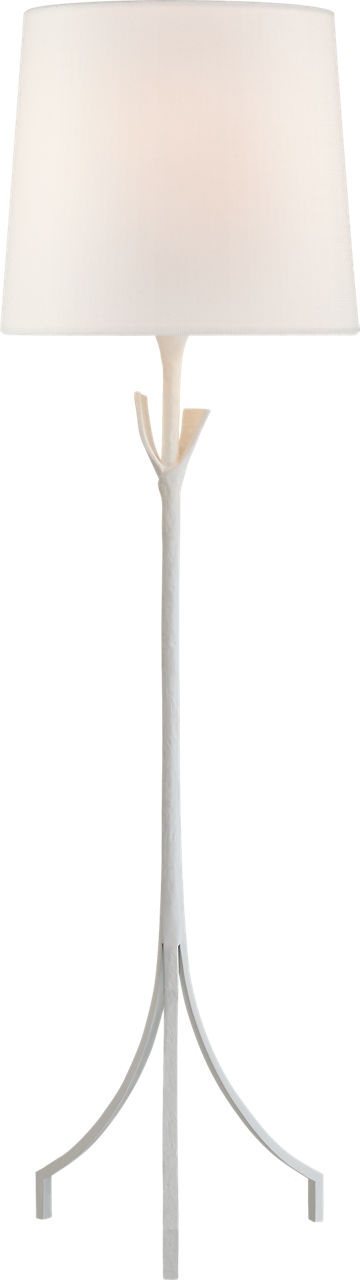 Fliana Floor Lamp in Plaster White with Linen Shade
