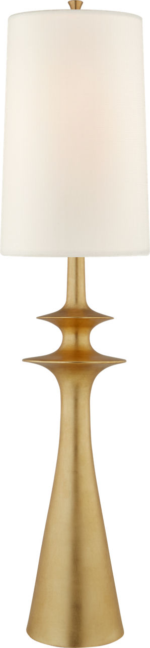 Lakmos Floor Lamp in Gild with Linen Shade