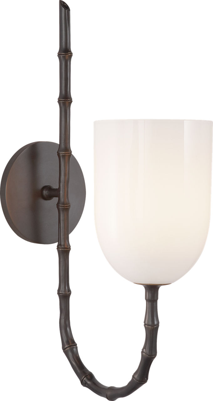 Edgemere Wall Light in Bronze with White Glass