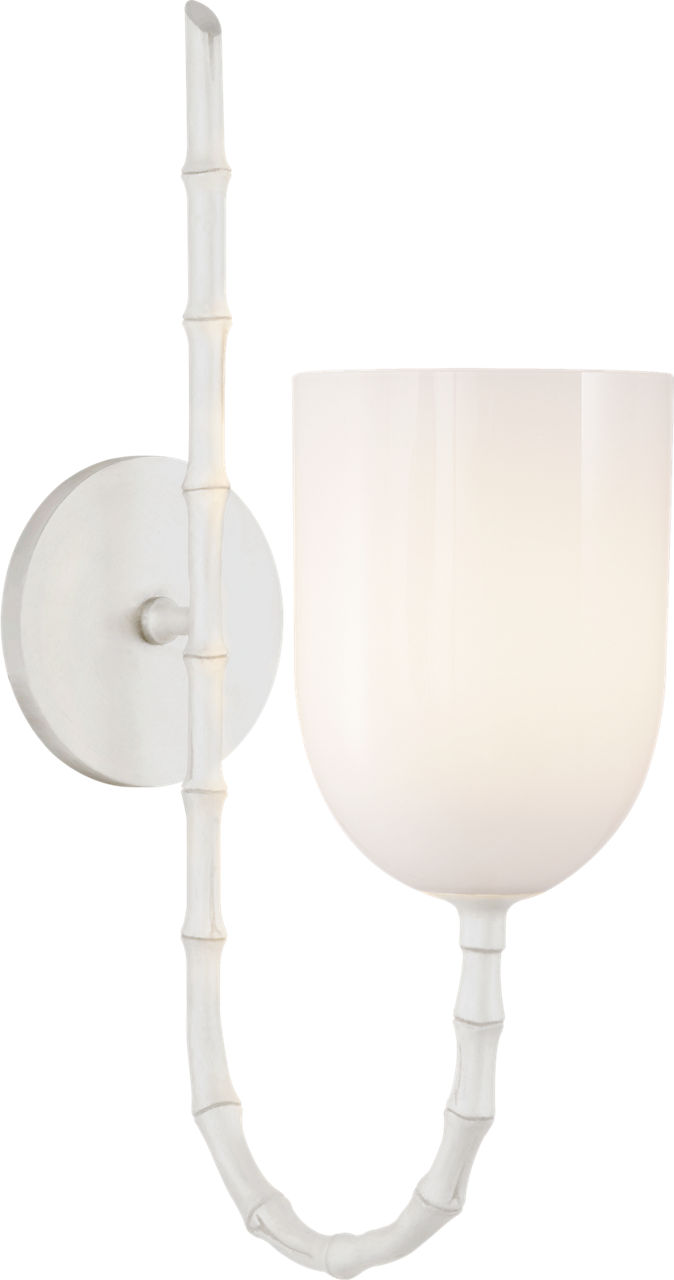 Edgemere Wall Light in Plaster White with White Glass