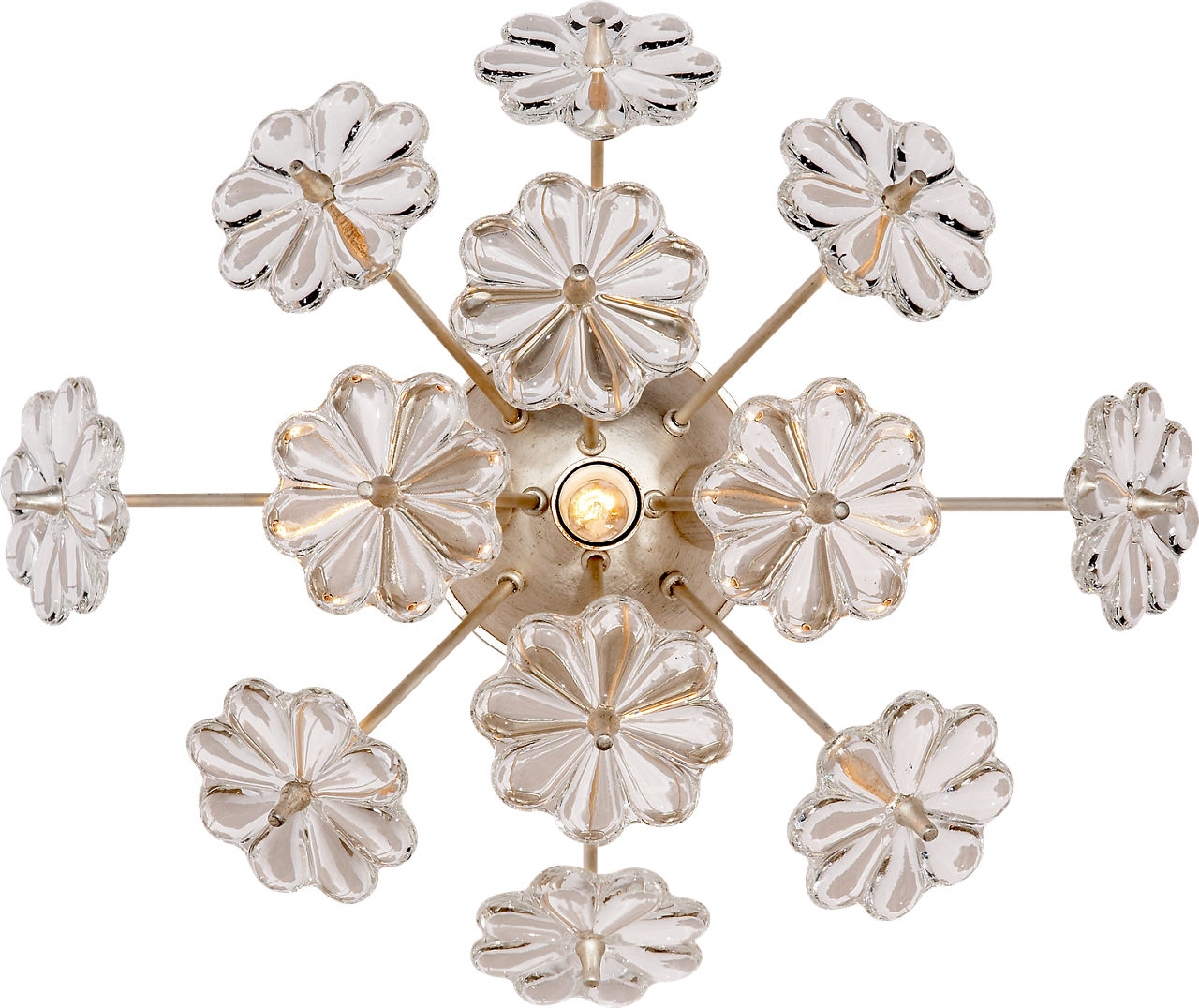 Lynn Wall Light in Burnished Silver Leaf with Clear Glass