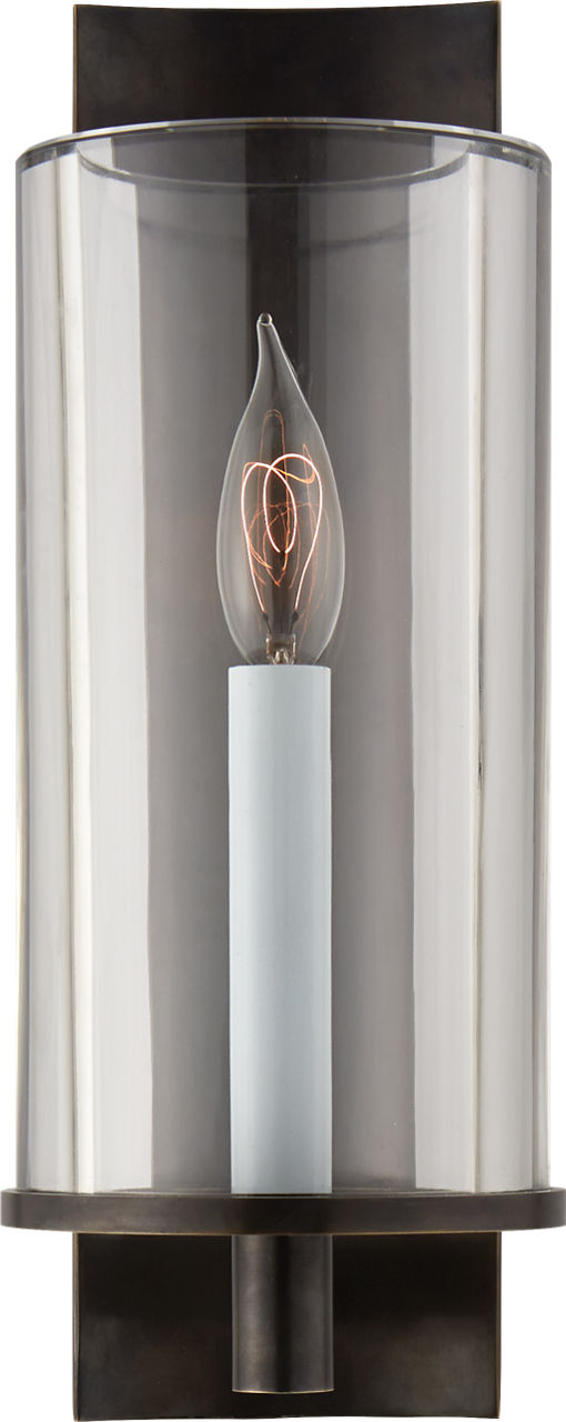 Truffaut Single Sconce Bronze with Clear Glass