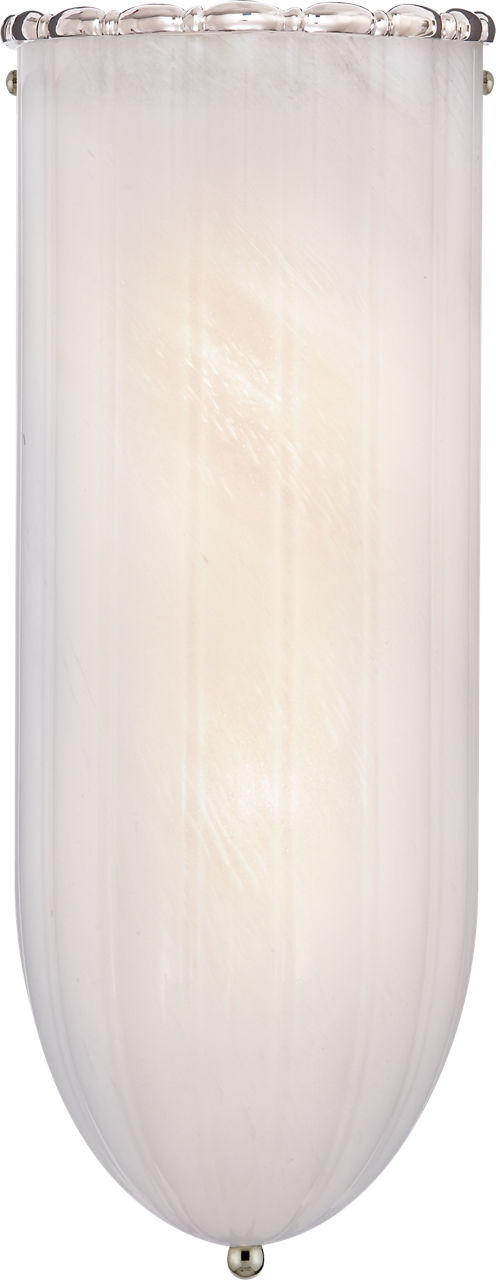 Rosehill Linear Wall Light in Polished Nickel with White Strie Glass