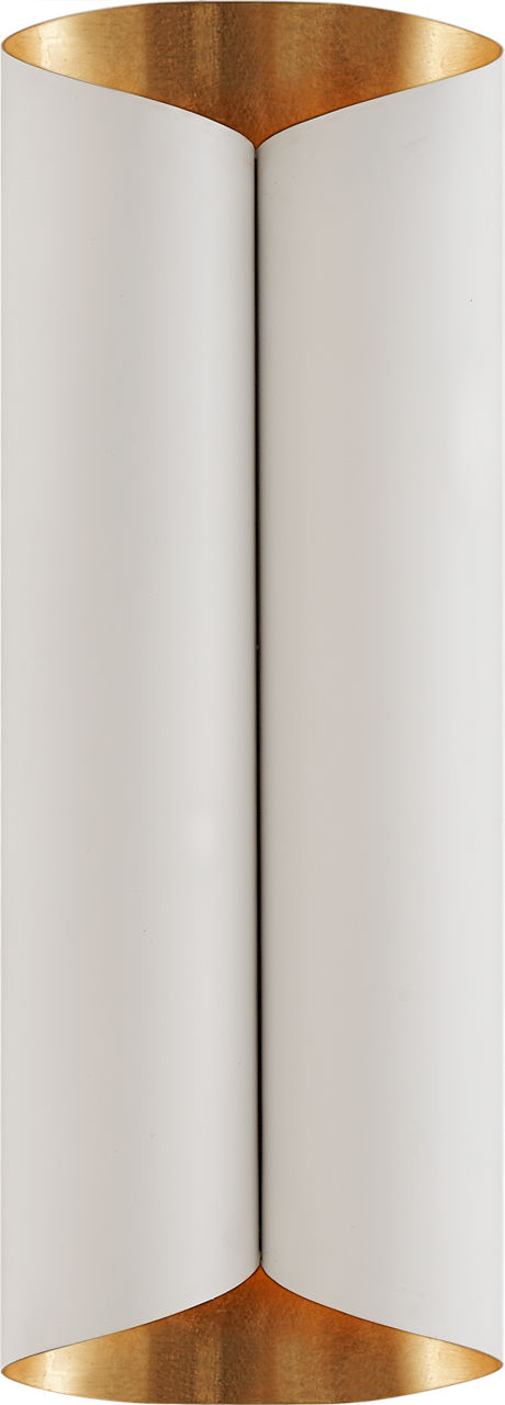 Selfoss Large Sconce in Plaster White and Gild Interior