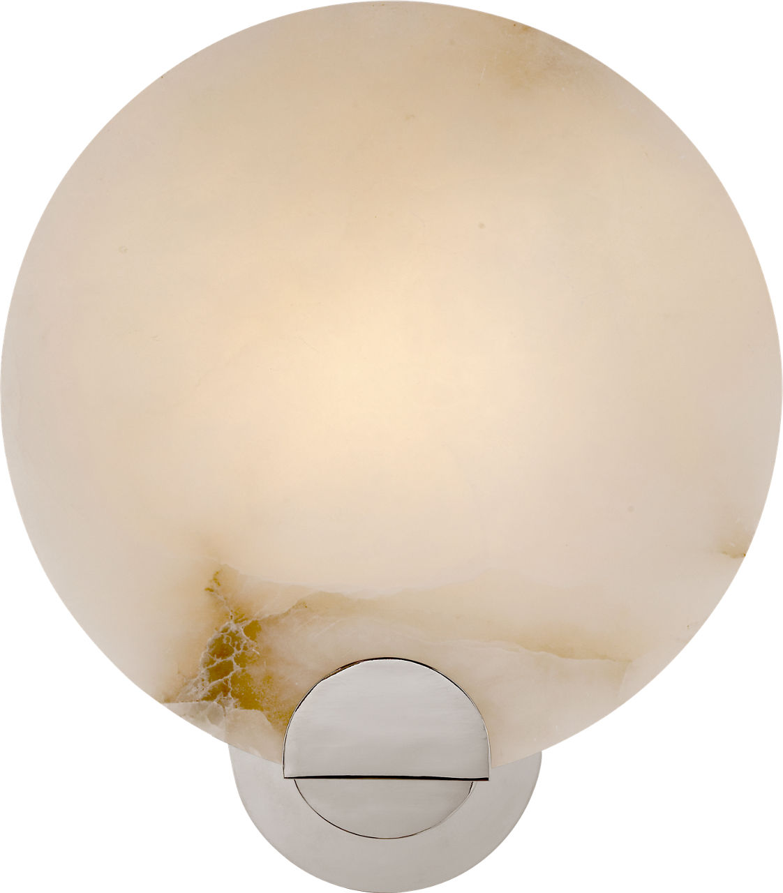 Iveala Single Sconce in Polished Nickel with Alabaster Shade
