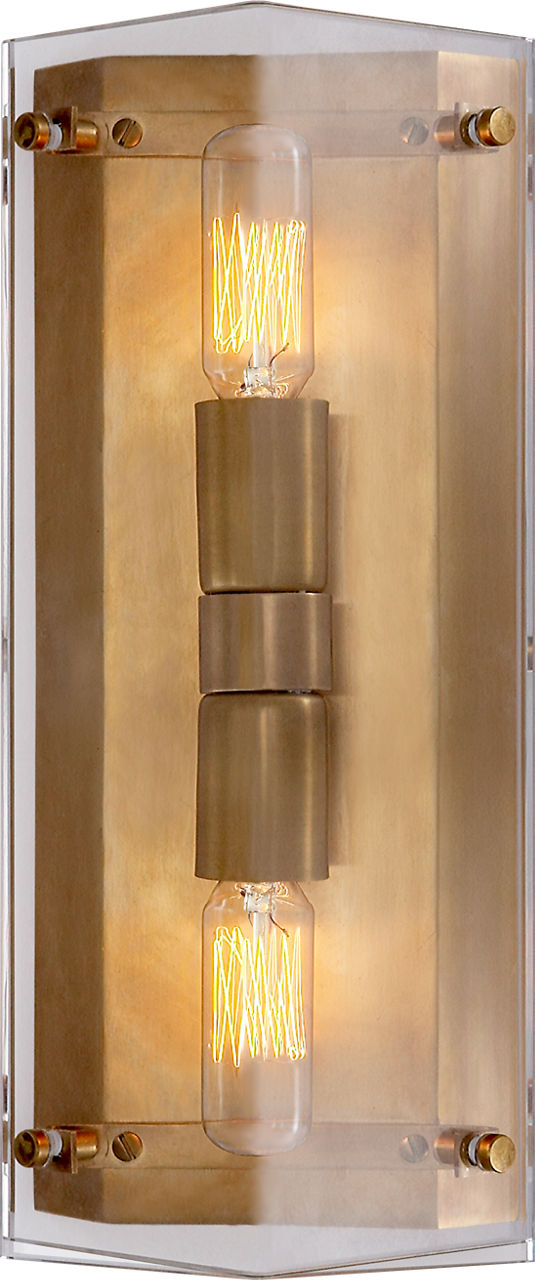 Clayton Wall Sconce in Crystal and Hand-Rubbed Antique Brass