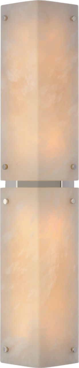 Clayton 25" Wall Sconce in Alabaster and Polished Nickel