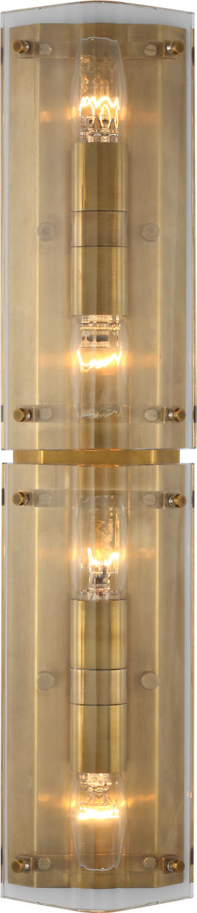 Clayton 25" Sconce in Crystal and Hand-Rubbed Antique Brass