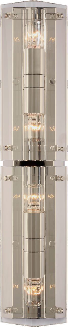 Clayton 25" Wall Sconce in Crystal and Polished Nickel