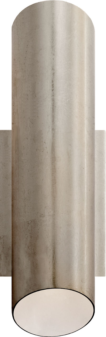 Tourain Wall Sconce in Burnished Silver Leaf with Plaster White Interior