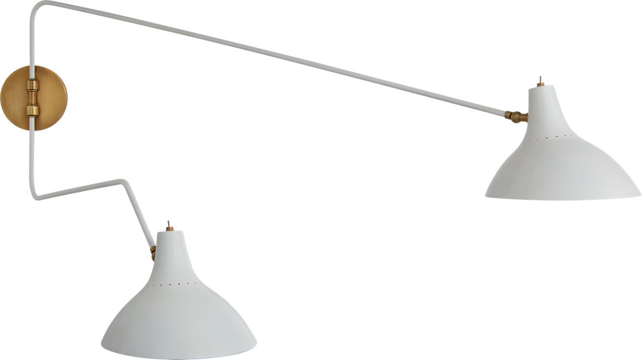 Charlton Large Double Wall Light in White