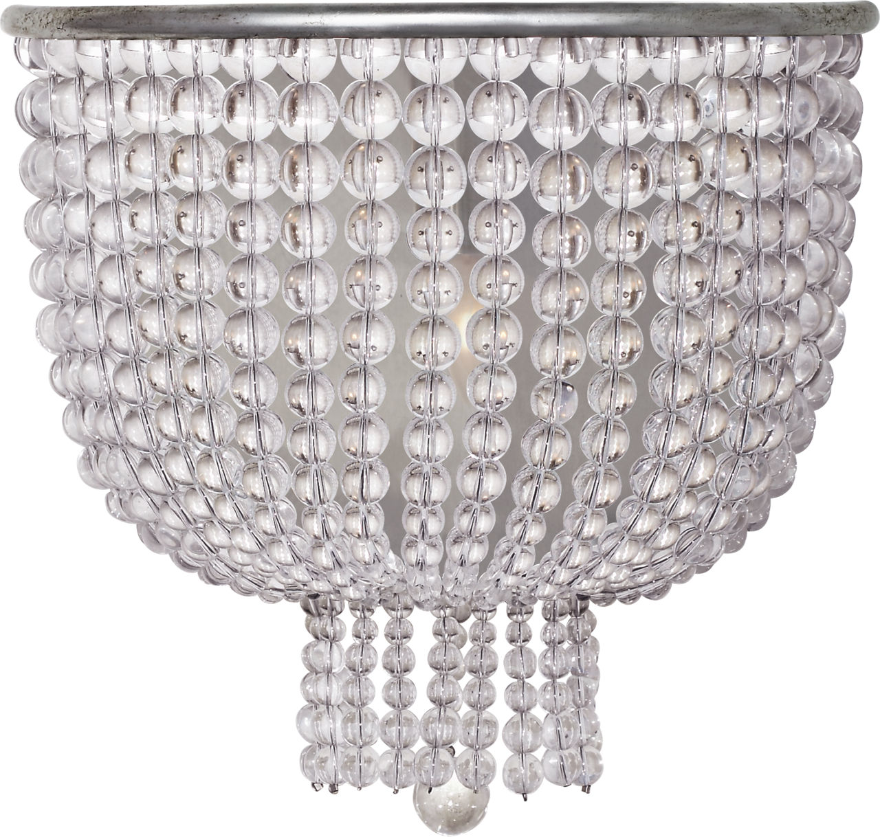 Jacqueline Medium Sconce in Burnished Silver Leaf with Clear Glass