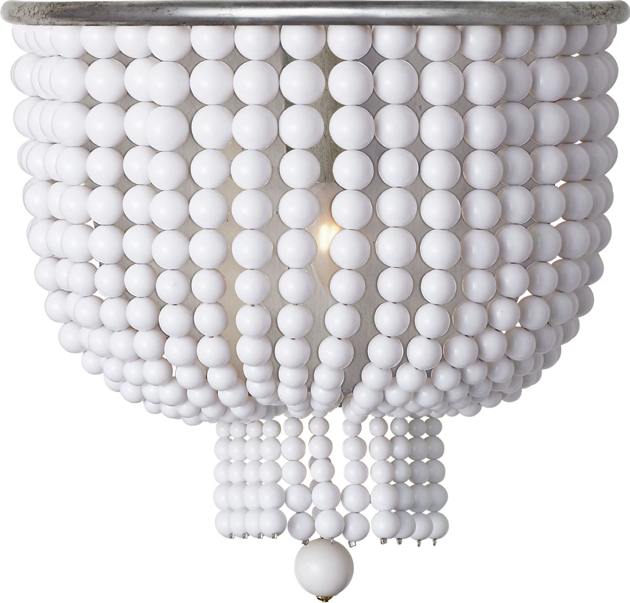 Jacqueline Medium Sconce in Burnished Silver Leaf with White Acrylic