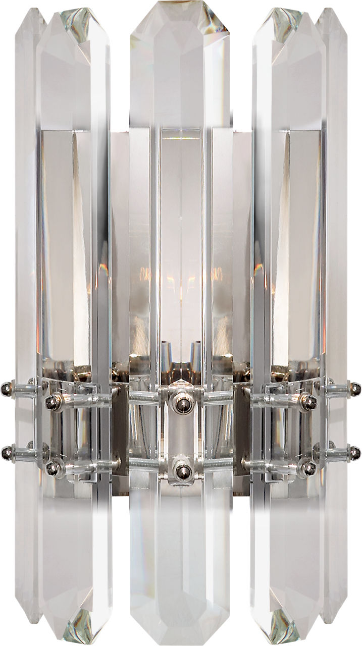 Bonnington Wall Sconce in Polished Nickel with Crystal