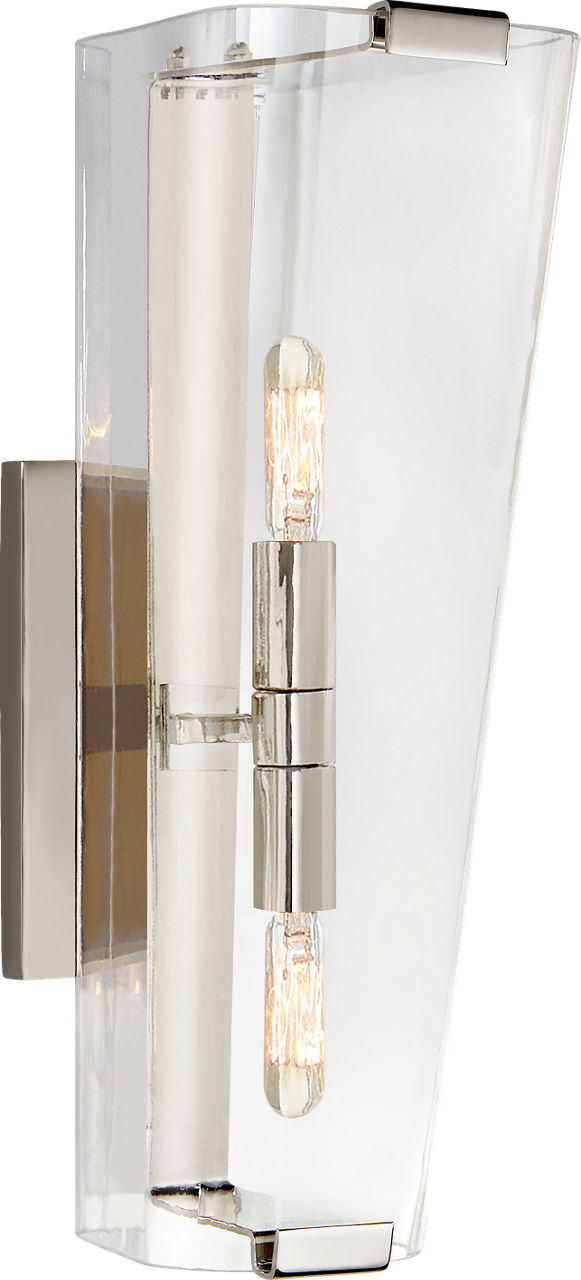 Alpine Single Sconce in Polished Nickel with Clear Glass