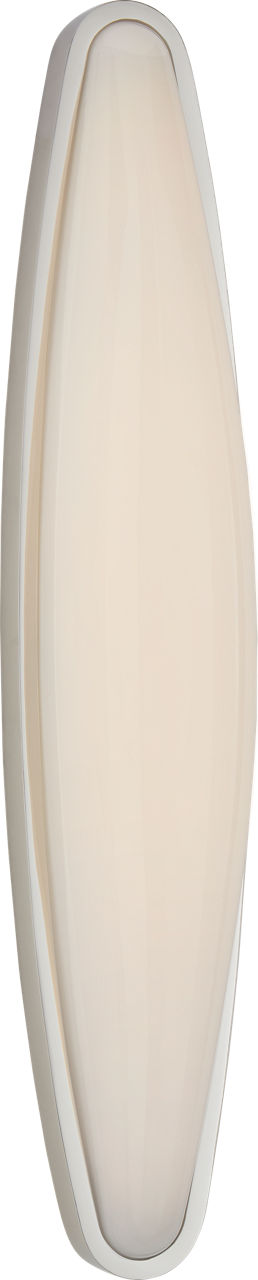 Ezra Large Bath Sconce in Polished Nickel with White Glass