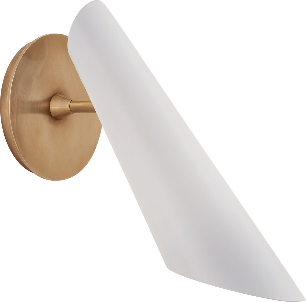 Franca Pivoting Shade Sconce in Hand-Rubbed Antique Brass with White Shade