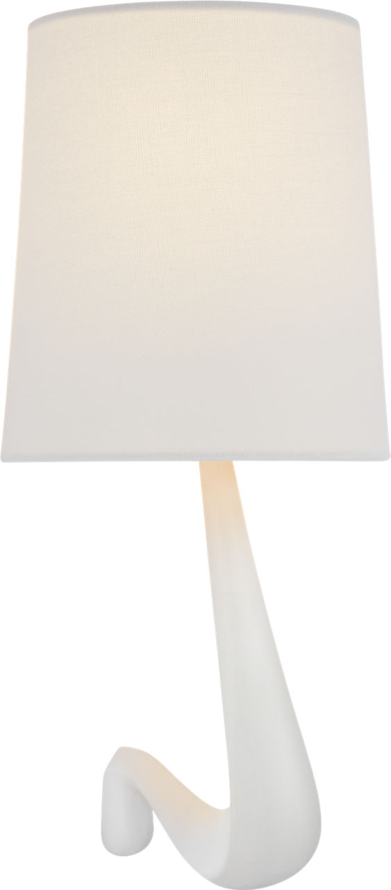 Gaya Large Sconce in Plaster White with Linen Shade