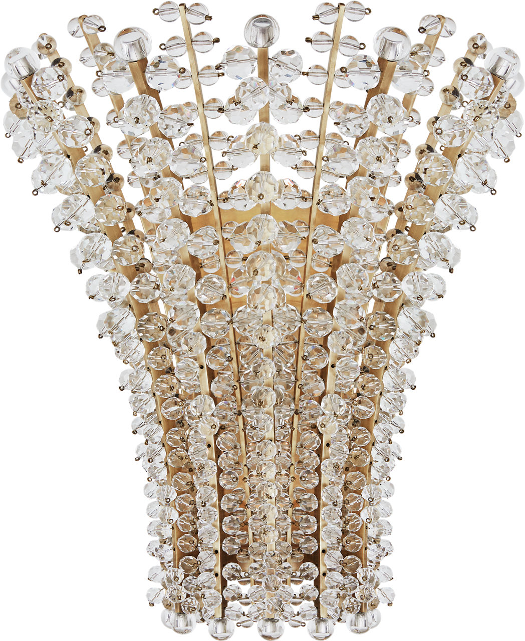 Serafina Medium Sconce in Hand-Rubbed Antique Brass with Crystal