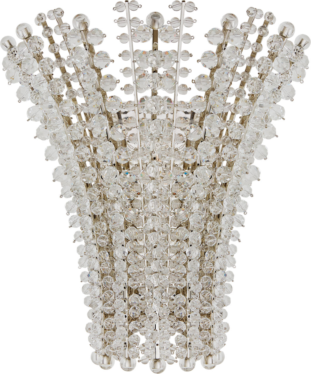 Serafina Medium Sconce in Polished Nickel with Crystal