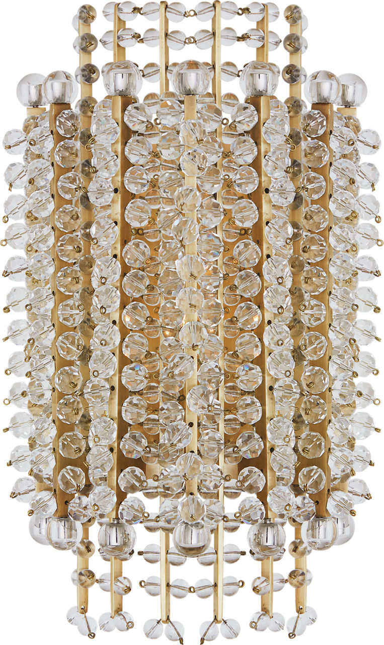 Serafina Small Tiered Sconce in Hand-Rubbed Antique Brass with Crystal