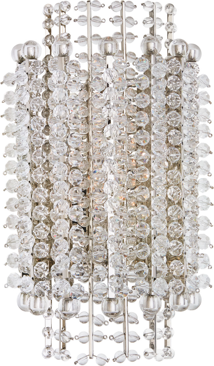 Serafina Small Tiered Sconce in Polished Nickel with Crystal