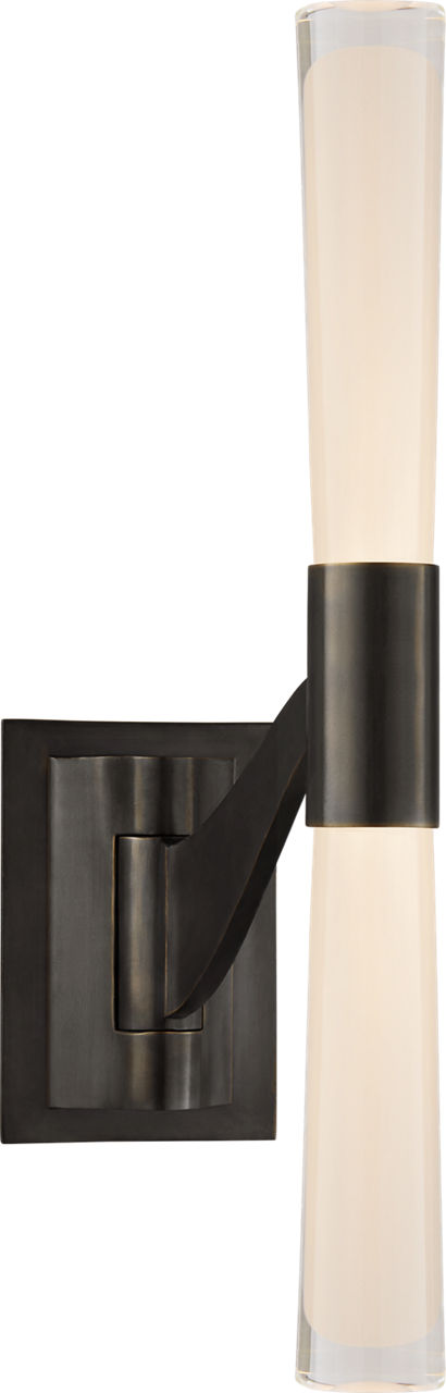 Brenta Single Articulating Sconce in Bronze with White Glass