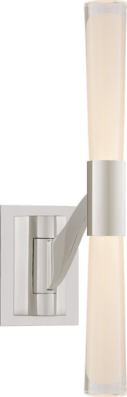 Brenta Single Articulating Sconce in Polished Nickel with White Glass