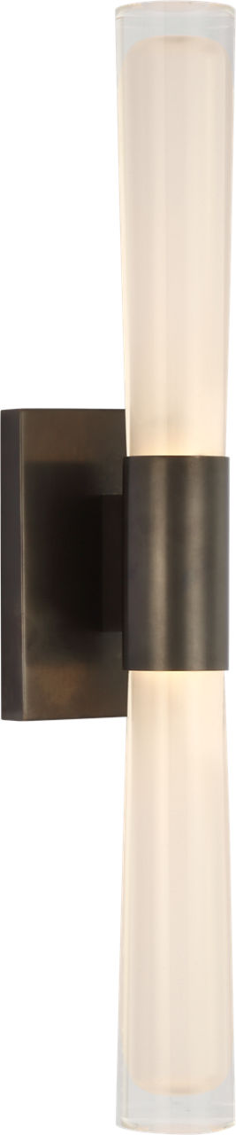 Brenta Single Sconce in Bronze with White Glass