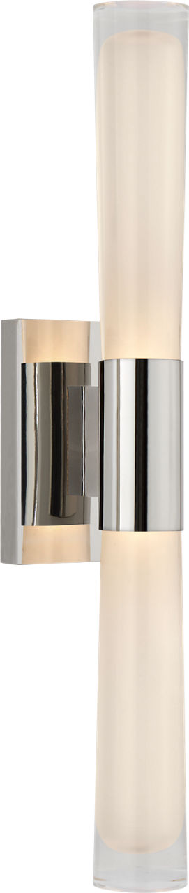 Brenta Single Sconce in Polished Nickel with White Glass