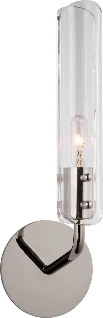 Casoria 14" Single Sconce in Polished Nickel with Clear Glass