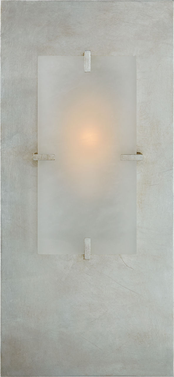 Dominica Rectangle Sconce in Burnished Silver Leaf and Alabaster