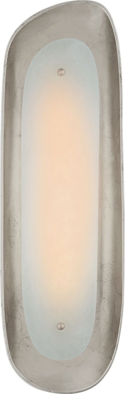 Samos Tall Sculpted Sconce in Burnished Silver Leaf with Alabaster