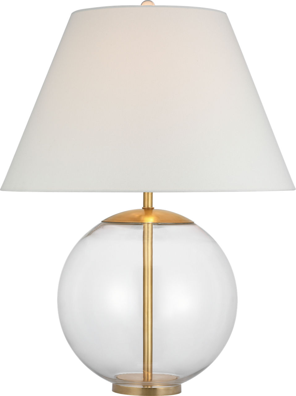 Morton Large Table Lamp in Clear Glass with Linen Shade
