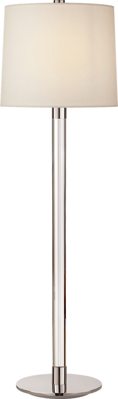 Riga Buffet Lamp in Crystal and Polished Nickel with Linen Shade