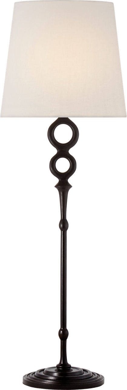 Bristol Table Lamp in Aged Iron with Linen Shade