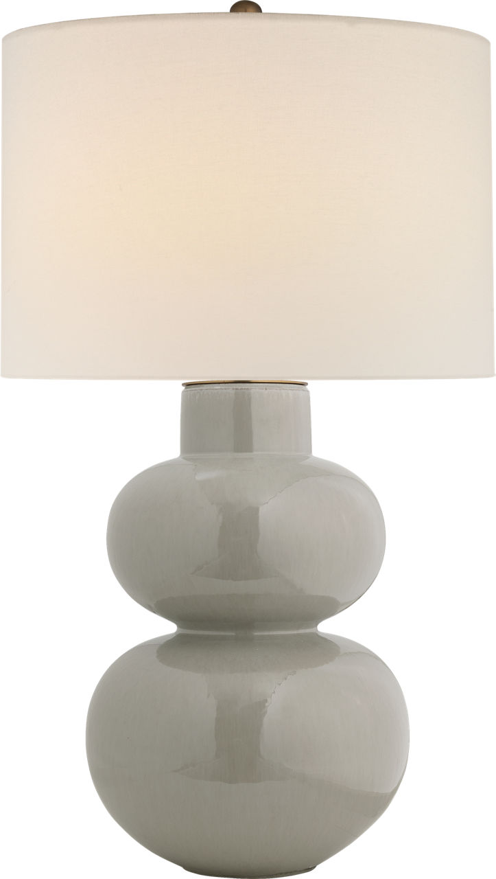 Merlat Table Lamp in Shellish Gray with Linen Shade