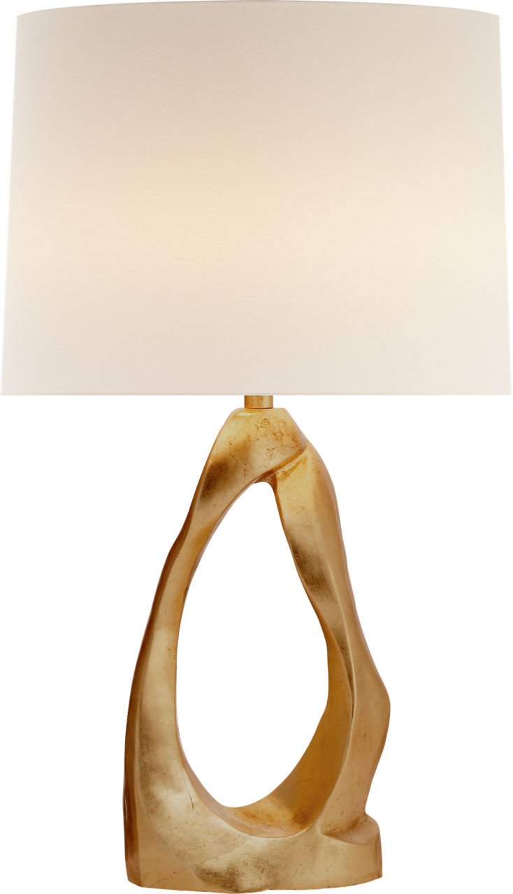 Cannes Table Lamp in Gild with Linen Shade