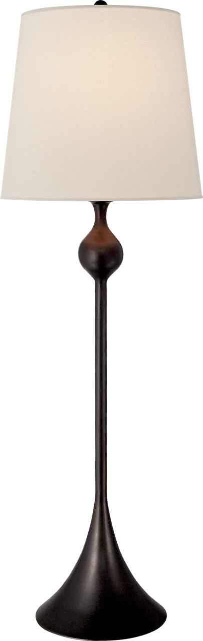 Dover Buffet Lamp in Aged Iron with Linen Shade