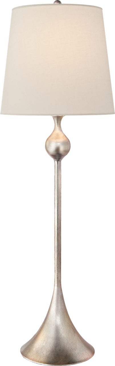 Dover Buffet Lamp in Burnished Silver Leaf with Linen Shade