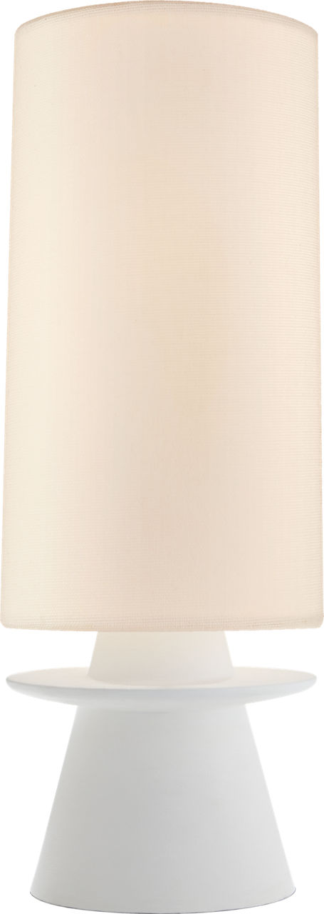 Livia Small Table Lamp in Plaster White with Linen Shade