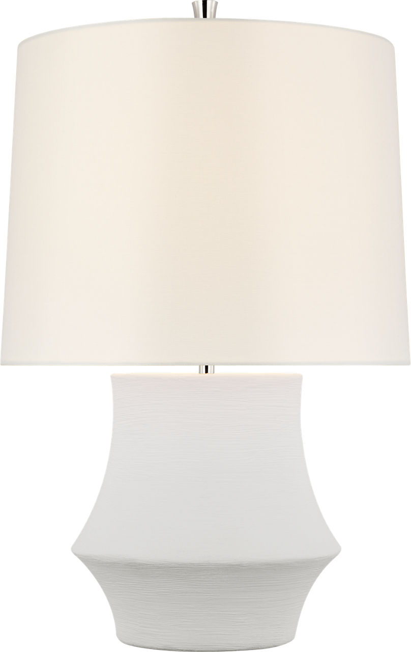 Lakmos Small Table Lamp in Plaster White with Linen Shade