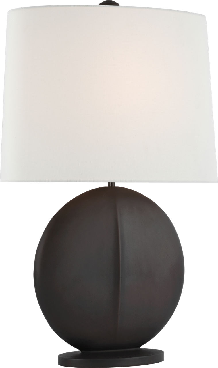 Mariza Medium Table Lamp in Carbon Black with Linen Shade