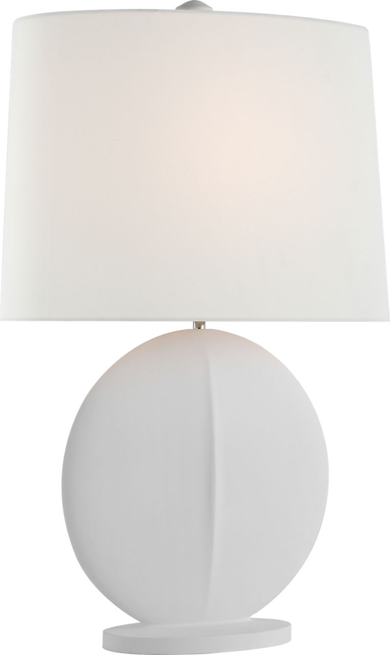Mariza Medium Table Lamp in White with Linen Shade