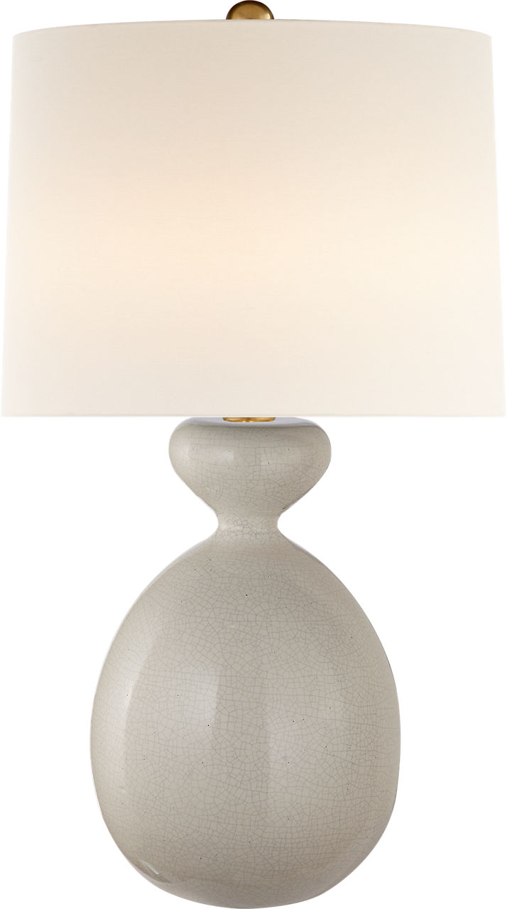 Gannet Table Lamp in Bone Craquelure with Linen Shade