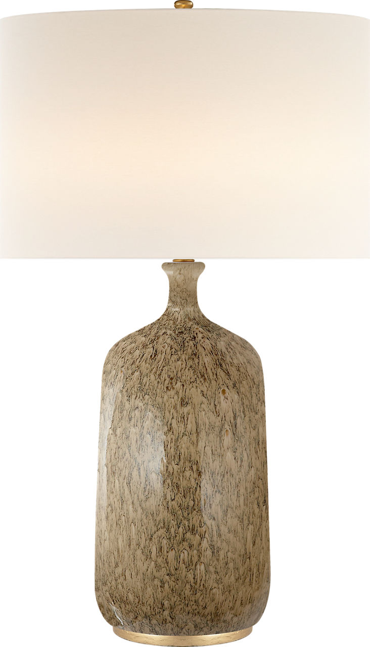 Culloden Table Lamp in Marbleized Sienna with Linen Shade