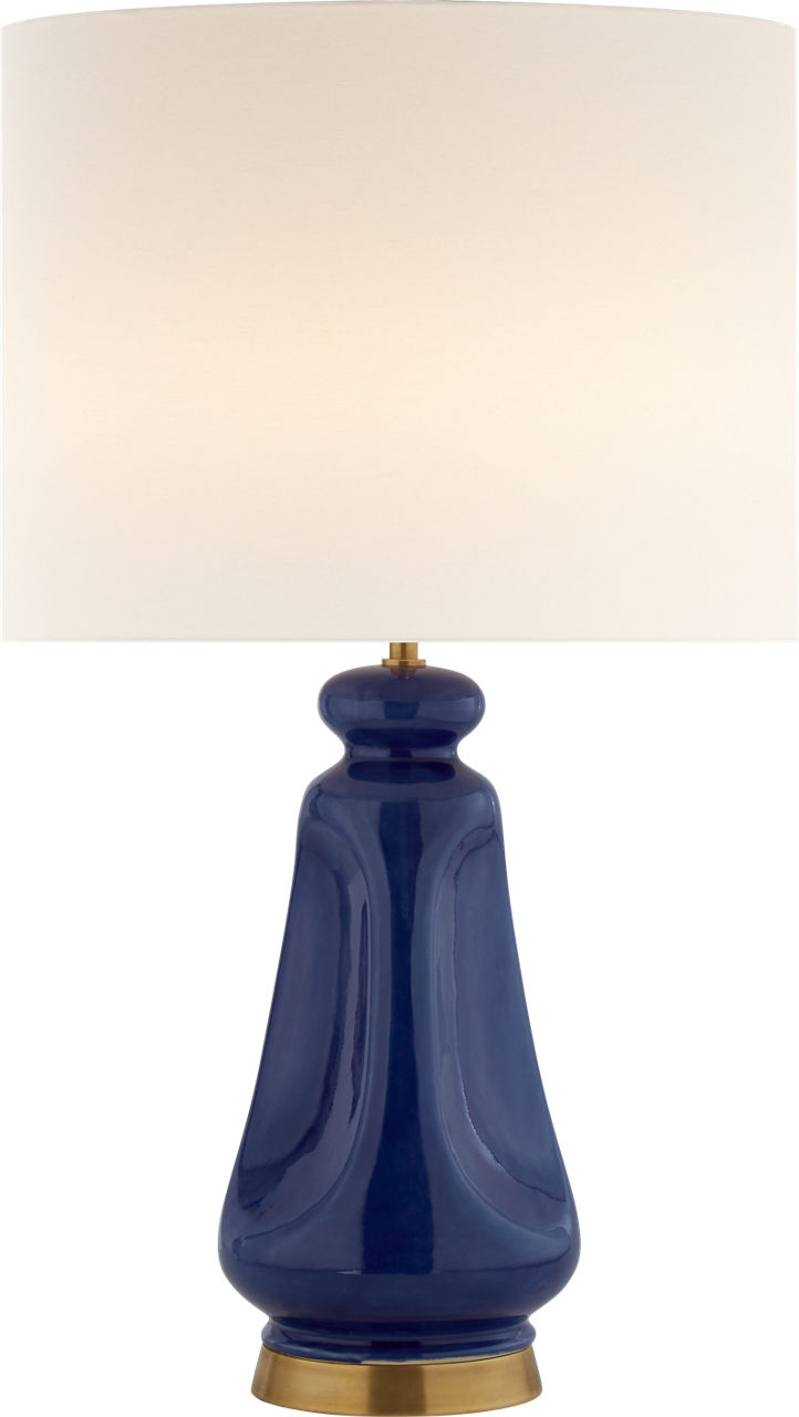 Kapila Table Lamp in Blue Celadon with Linen Shade